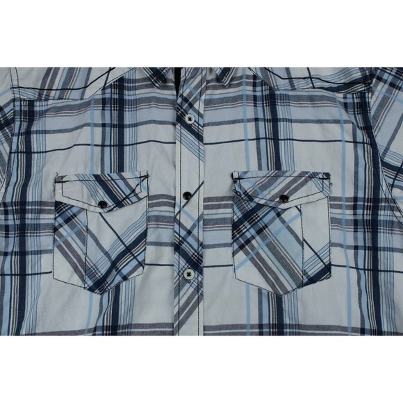 Kaalu Polo Shirt Plaid Multicolor Short Sleeve Button Streetwear Mens Large - Picture 9 of 10